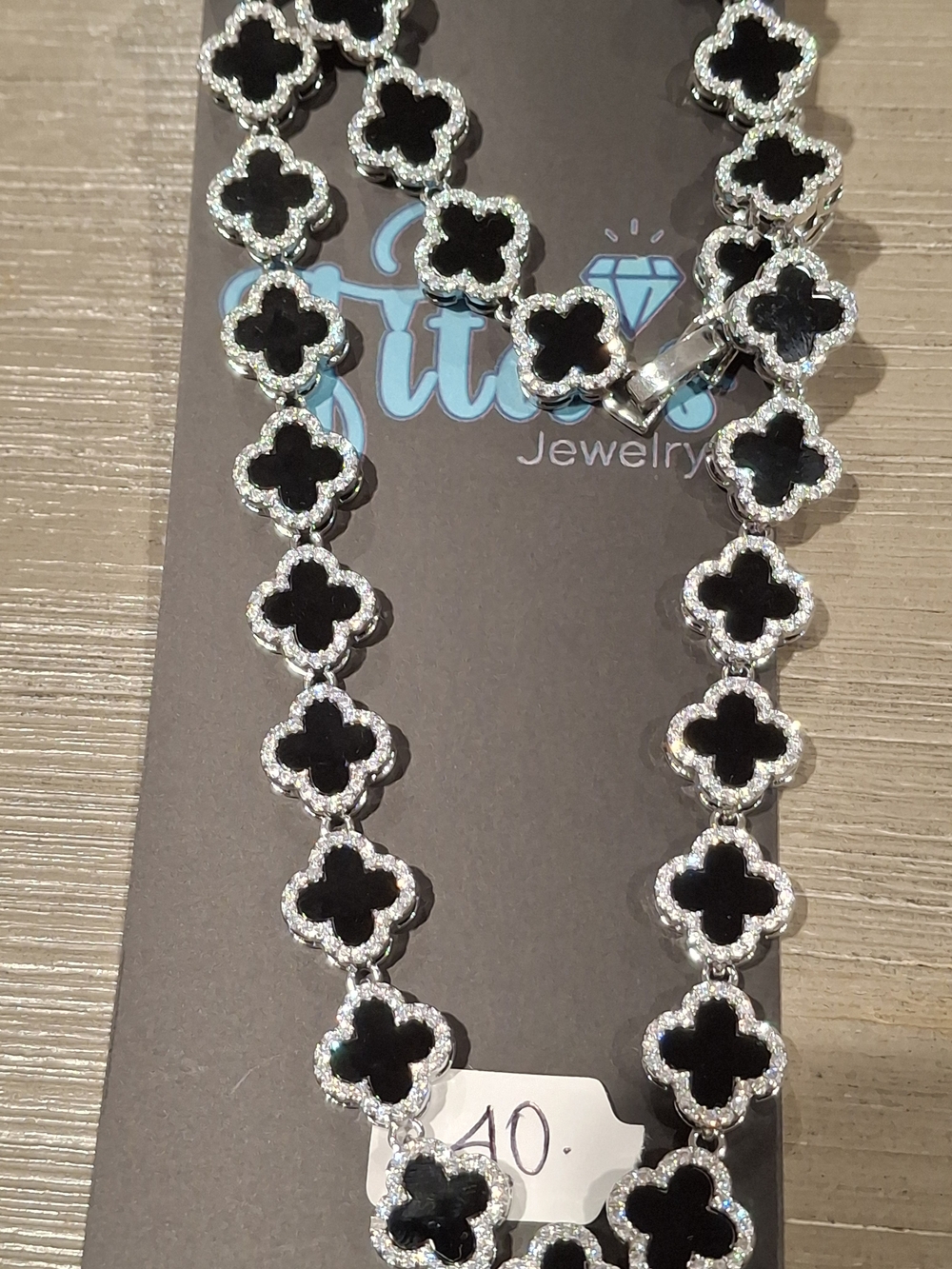 Black Clover Link Necklace - Women Jewelry